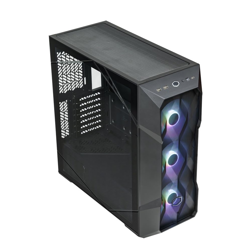 Cooler Master TD500 Mesh V2 Black Computer Case | Includes ARGB & PWM Hub | Type C Port | Removable Top Panel | 3 x 120mm ARGB Fans | 360mm Radiator Compatibility | Gaming Tower