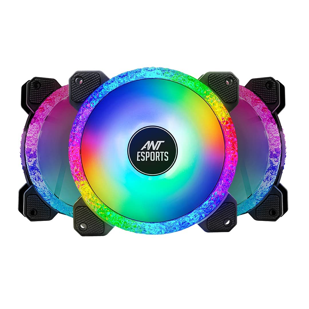Ant Esports Octaflow 120 Auto RGB 120mm 1200 RPM Cooler Case Fan with Dual Sided RGB Ring Illumination