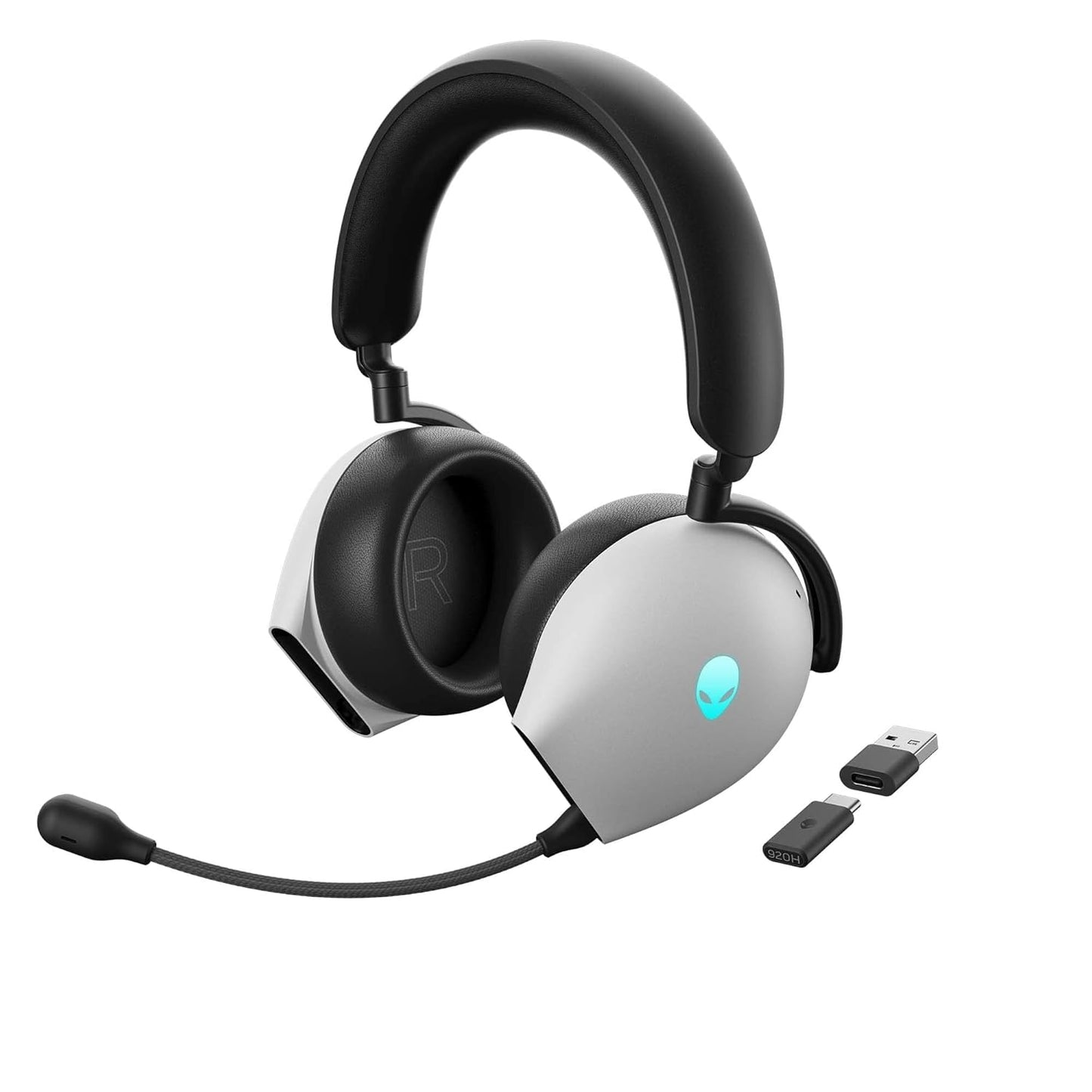 Alienware Aw920H Tri-Mode Wireless Gaming Headset-Dolby Atmos Virtual Surround Sound,Active Noise Cancelling,Ai-Driven Noise-Cancelling Microphone,Usb-C Wireless Dongle-Lunar Light-Over Ear,Multicolor