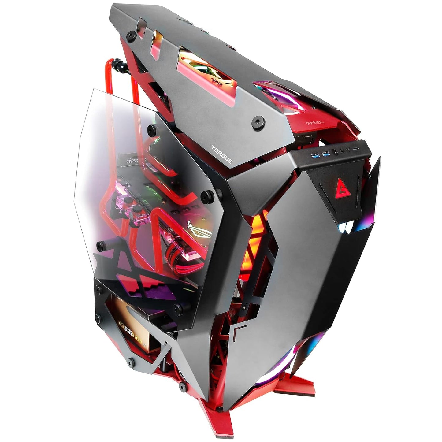 Antec Torque Mid Tower Aluminum Gaming Cabinet I Computer Case Support E-ATX, ATX, Micro-ATX, ITX Motherboard with Tempered Glass (Both Sides)