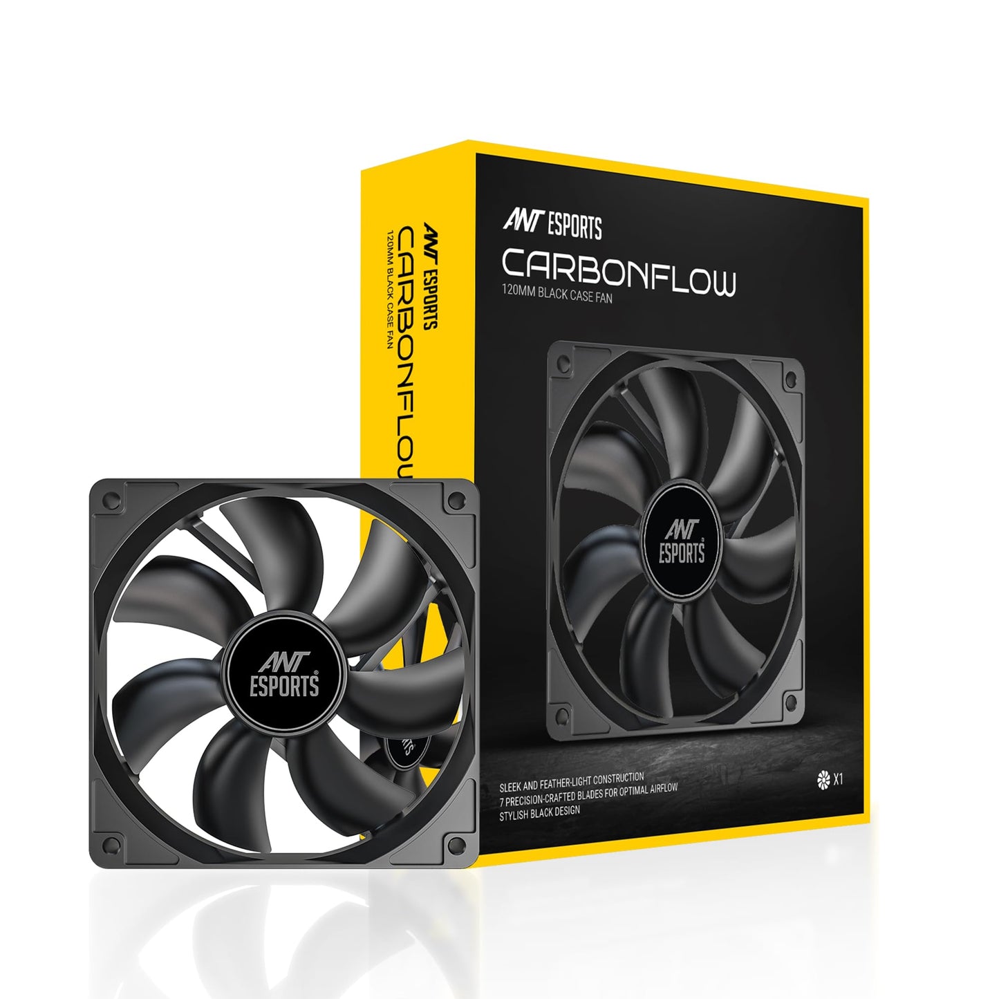Ant Esports Octaflow 120 Auto RGB 120mm 1200 RPM Cooler Case Fan with Dual Sided RGB Ring Illumination
