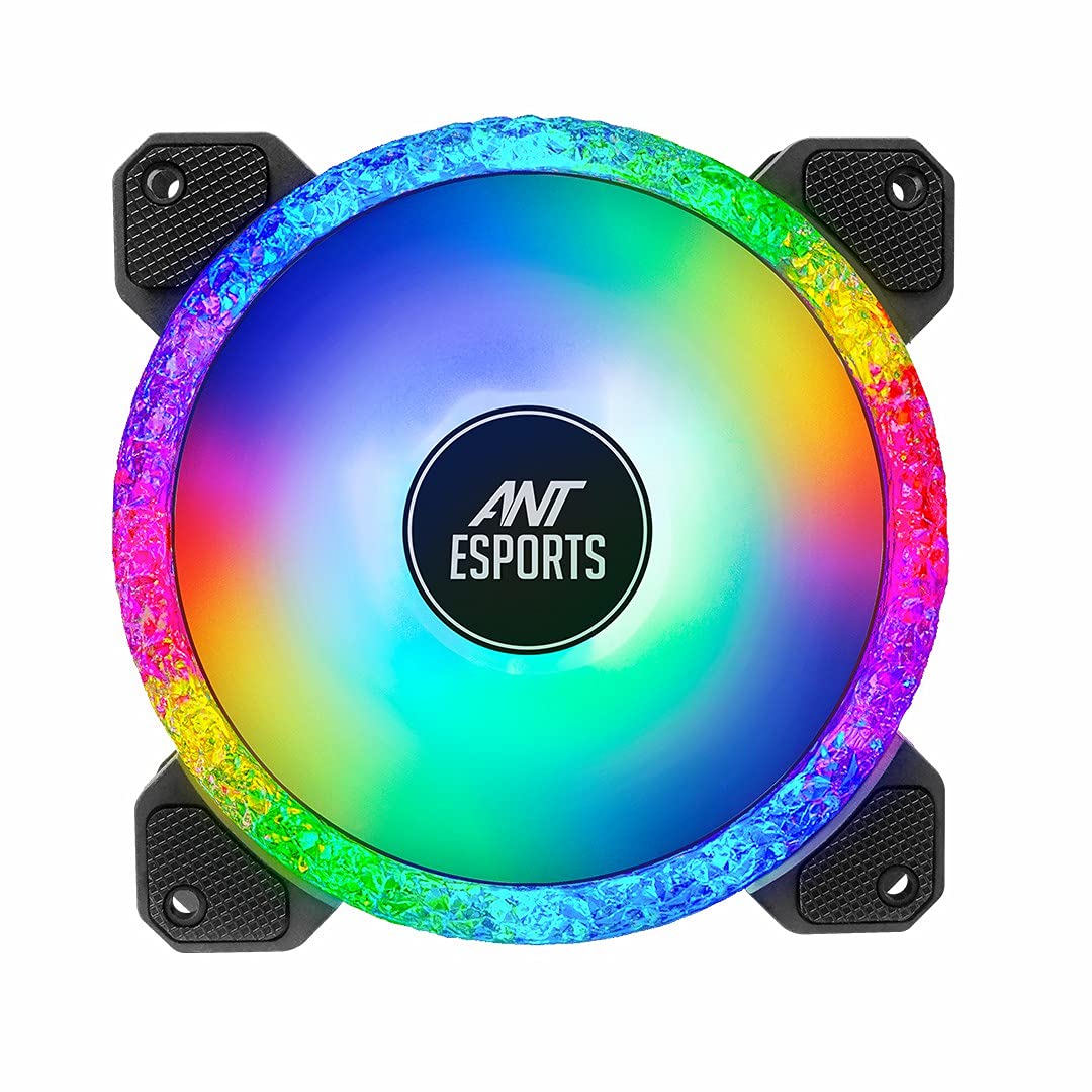 Ant Esports Octaflow 120 Auto RGB 120mm 1200 RPM Cooler Case Fan with Dual Sided RGB Ring Illumination