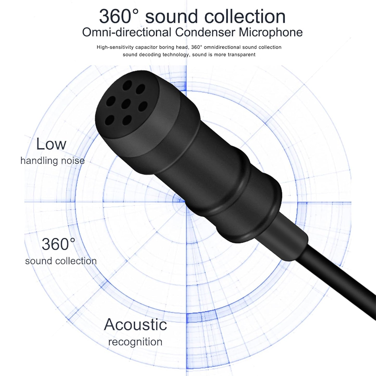 GT Omnidirectional Lavalier Microphone for Smartphones, Cameras, PCs - High-Quality Audio with 6m Cable, Ideal for YouTube, Interviews, and Podcasts (WN1 Pro)