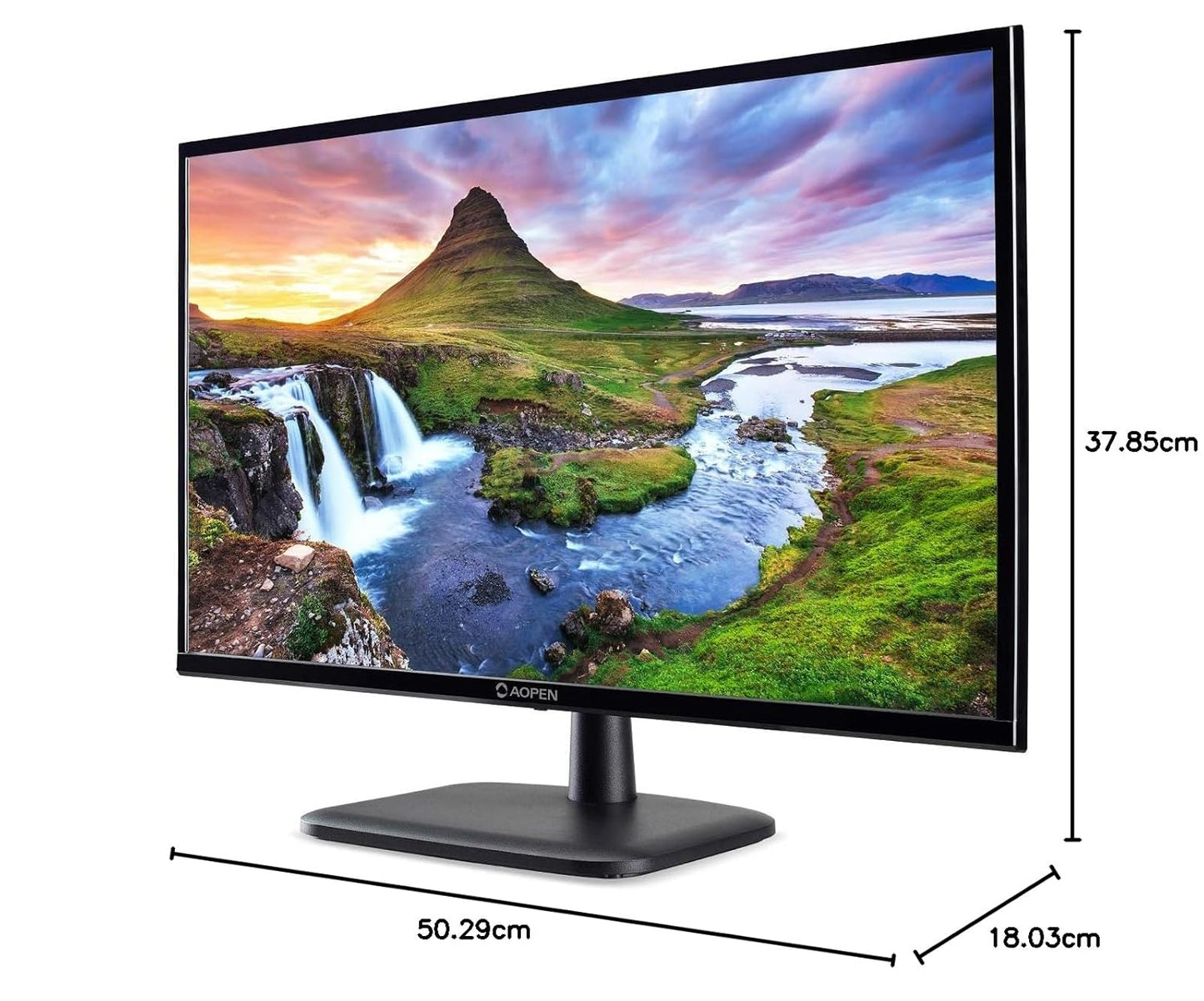 The AOPEN 22Cv1Q Bi 21.5" Full HD VA Monitor (1920 x 1080) is perfect for both work and home use. It features an LED display, with HDMI and VGA ports for versatile connectivity. The sleek black design complements any setup.