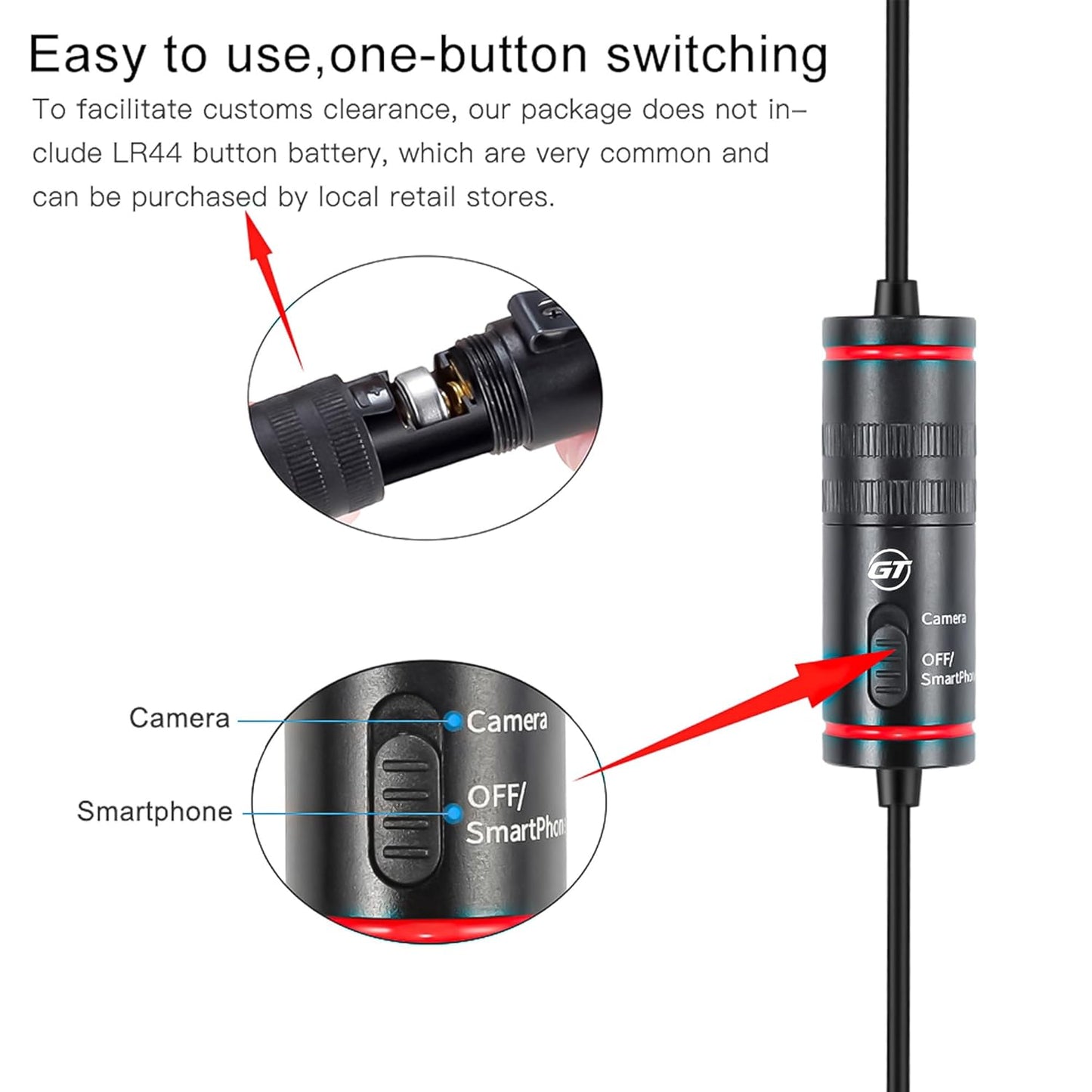 GT Omnidirectional Lavalier Microphone for Smartphones, Cameras, PCs Audio with 6m Cable, Ideal for YouTube, Interviews, and Podcasts (WN1)