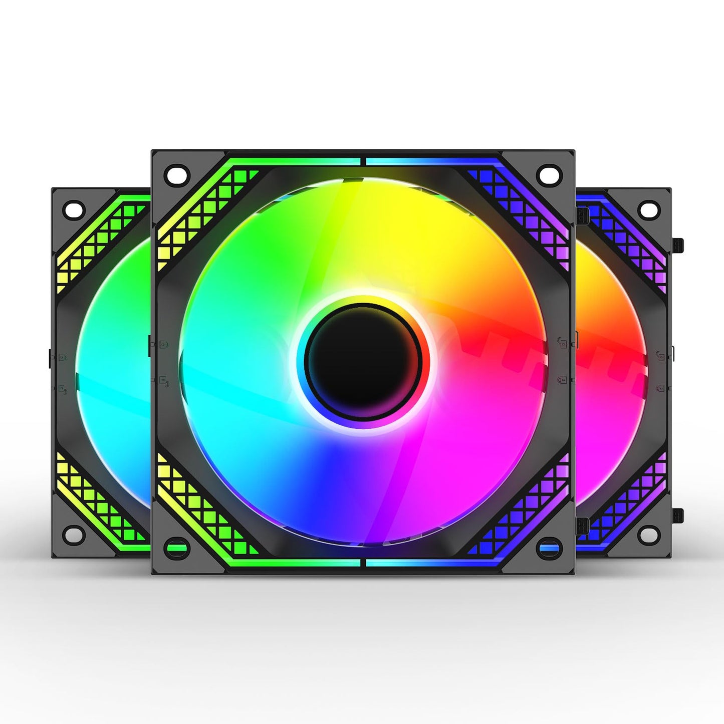 Ant Esports Octaflow 120 Auto RGB 120mm 1200 RPM Cooler Case Fan with Dual Sided RGB Ring Illumination