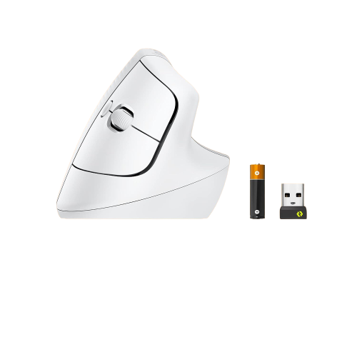 Logitech Lift Vertical Ergonomic Mouse (Pale Grey)