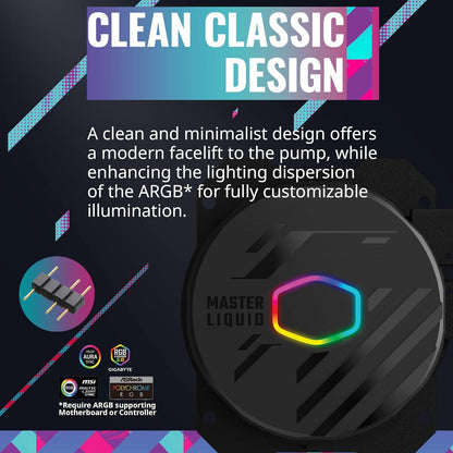 Cooler Master ML360L Core ARGB CPU Liquid Cooler - Black
