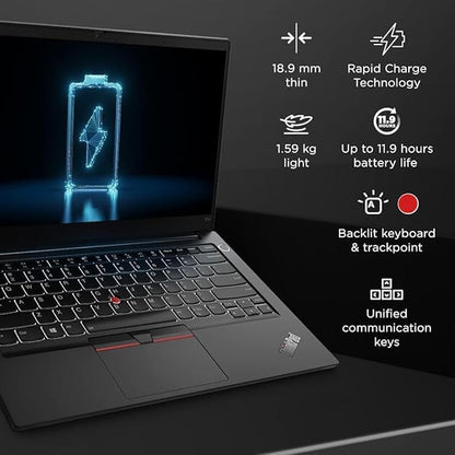 Lenovo ThinkPad E14 Intel Core i5-10210U | 10th Gen | 14-inch (35.56cm) FHD IPS Antiglare Thin and Light Laptop (16GB RAM/512GB SSD/Win 10/1.59 kg),(Refurbished) Black