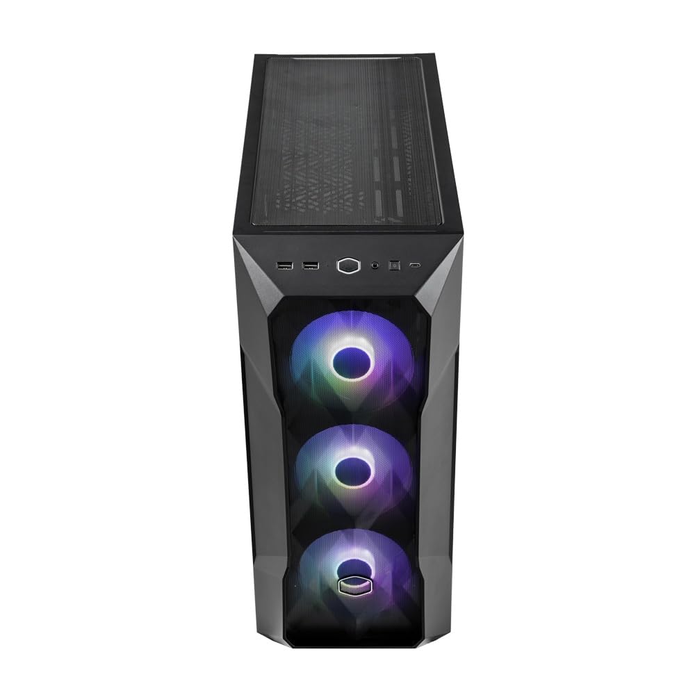 Cooler Master TD500 Mesh V2 Black Computer Case | Includes ARGB & PWM Hub | Type C Port | Removable Top Panel | 3 x 120mm ARGB Fans | 360mm Radiator Compatibility | Gaming Tower