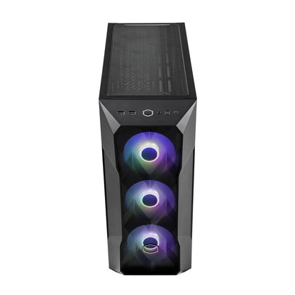 Cooler Master TD500 Mesh V2 Black Computer Case | Includes ARGB & PWM Hub | Type C Port | Removable Top Panel | 3 x 120mm ARGB Fans | 360mm Radiator Compatibility | Gaming Tower