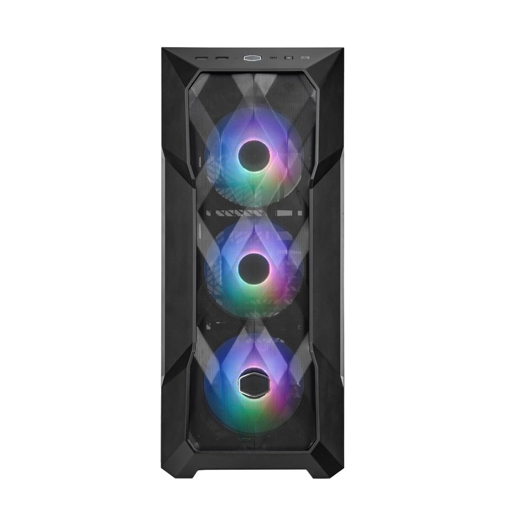 Cooler Master TD500 Mesh V2 Black Computer Case | Includes ARGB & PWM Hub | Type C Port | Removable Top Panel | 3 x 120mm ARGB Fans | 360mm Radiator Compatibility | Gaming Tower