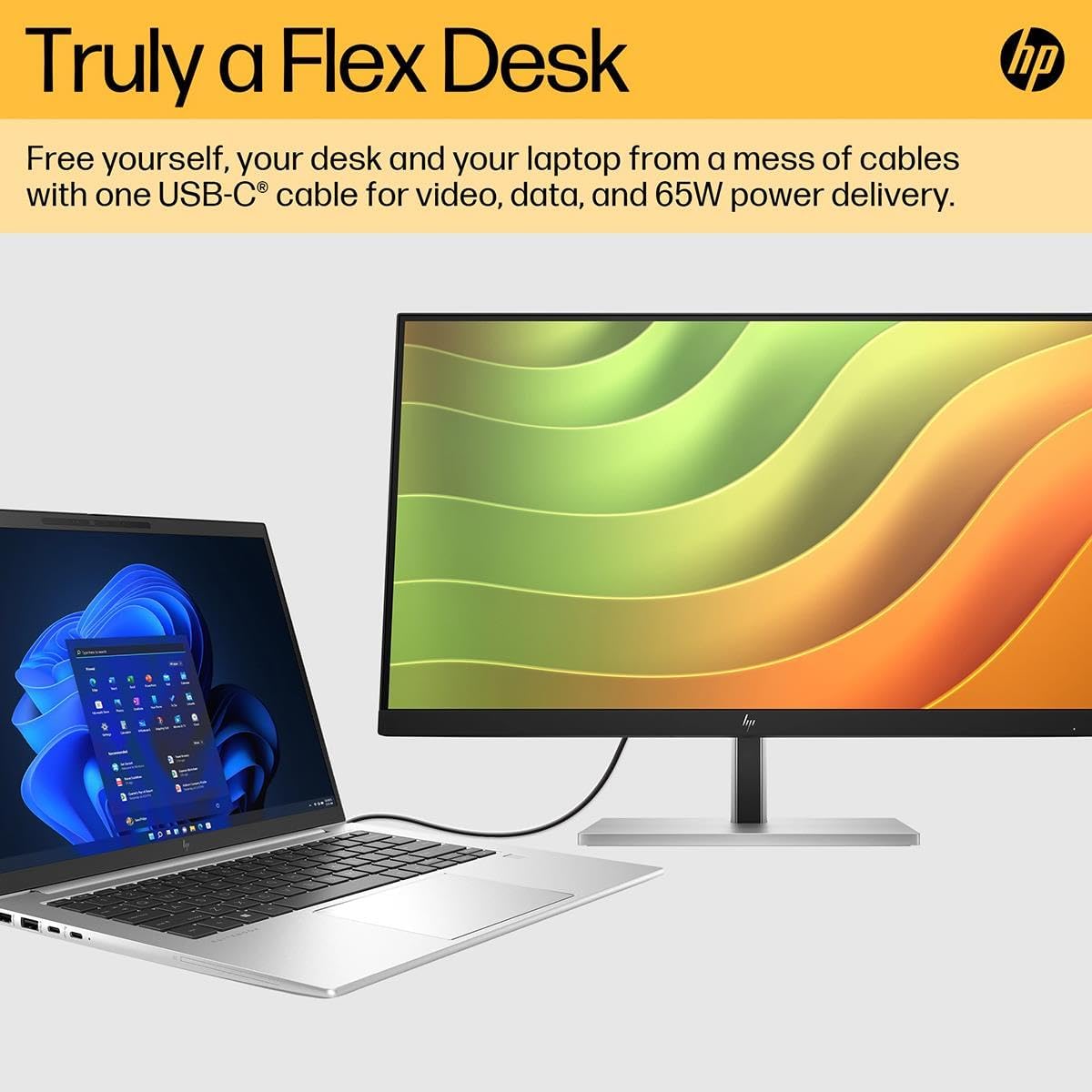 HP E24u G5 24" Class Full HD LCD Monitor - 16:9 - Black Silver