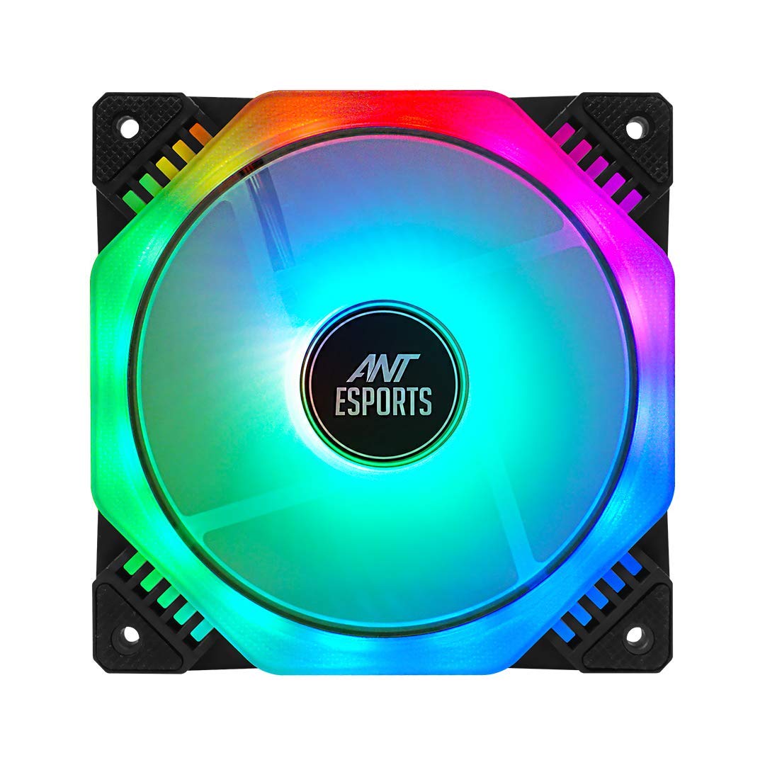 Ant Esports Octaflow 120 Auto RGB 120mm 1200 RPM Cooler Case Fan with Dual Sided RGB Ring Illumination
