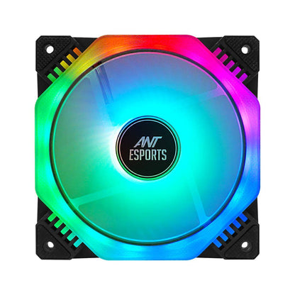 Ant Esports Octaflow 120 Auto RGB 120mm 1200 RPM Cooler Case Fan with Dual Sided RGB Ring Illumination
