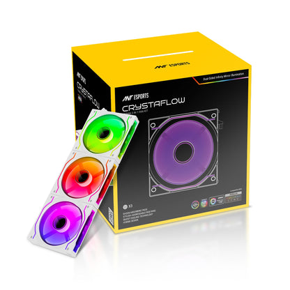 Ant Esports Octaflow 120 Auto RGB 120mm 1200 RPM Cooler Case Fan with Dual Sided RGB Ring Illumination
