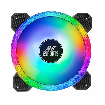 Ant Esports Octaflow 120 Auto RGB 120mm 1200 RPM Cooler Case Fan with Dual Sided RGB Ring Illumination
