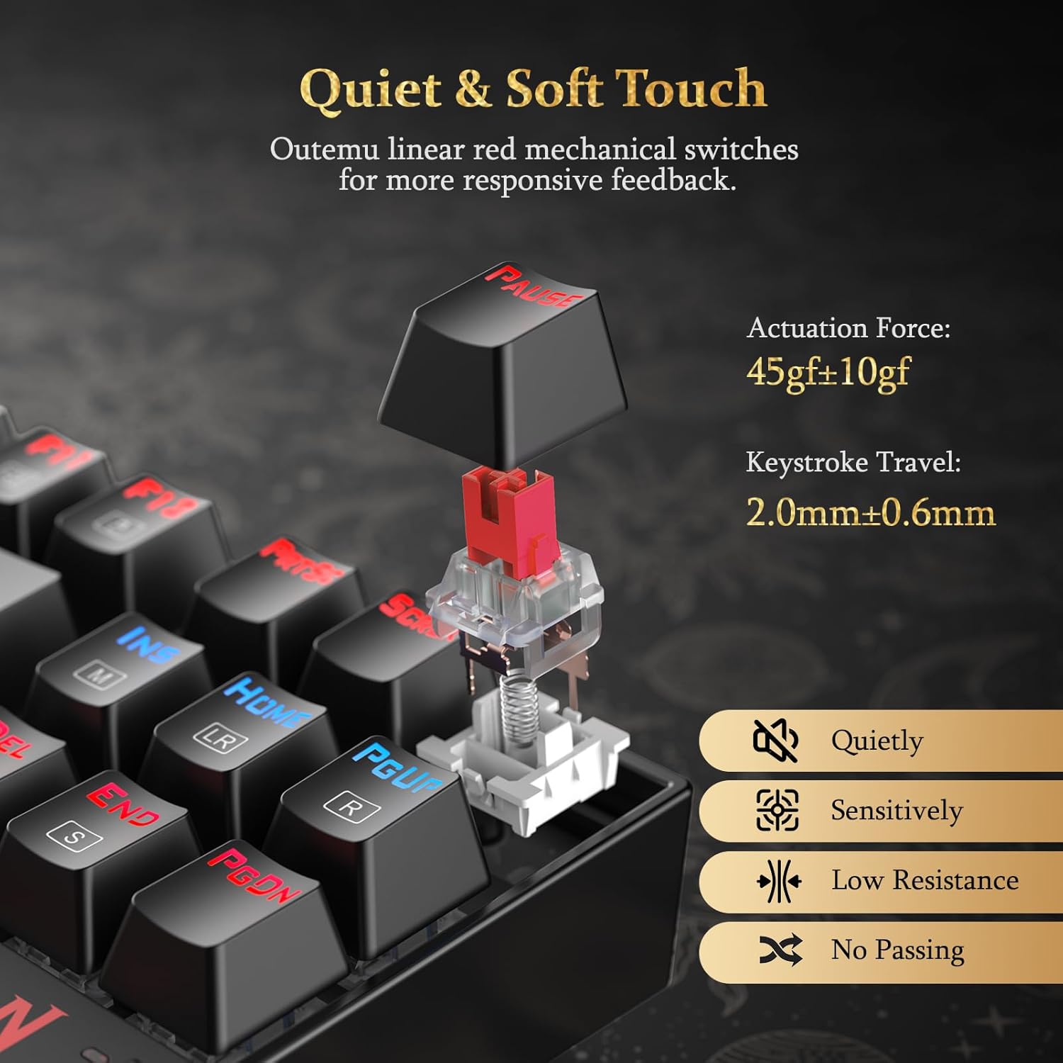 Redragon Kumara K552 Rainbow LED Backlit TKL Ten Key-Less Mechanical Wired Gaming Keyboard Without Numlock Keys (Black)