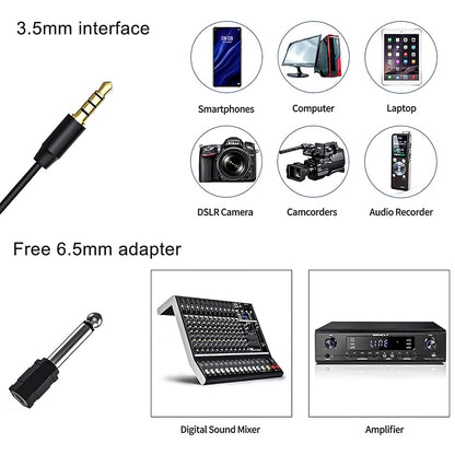 GT Omnidirectional Lavalier Microphone for Smartphones, Cameras, PCs Audio with 6m Cable, Ideal for YouTube, Interviews, and Podcasts (WN1)