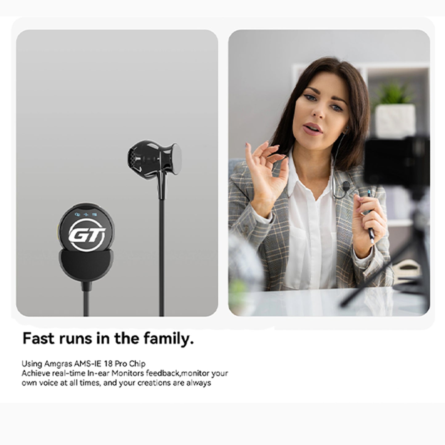 GT X1 Noise-Cancelling Wireless Microphone for Youtubers, Smartphones (USB-C & Lightning Compatible) – Lavalier Mic Perfect for Vlogging, Podcasts, Interviews & Content Creation