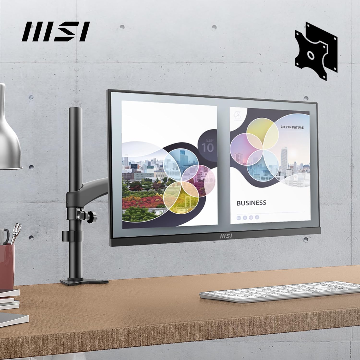 MSI PRO MP225 21.5 Inch Full HD Office Monitor - 1920 x 1080 IPS Panel, 100 Hz, Eye-Friendly Screen, Tilt-Adjustable - HDMI, D-Sub (VGA)