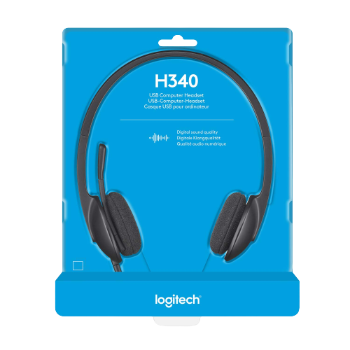 Logitech H340 USB Headset – Comfortable, Noise-Canceling, and High-Quality Audio for Work and Play