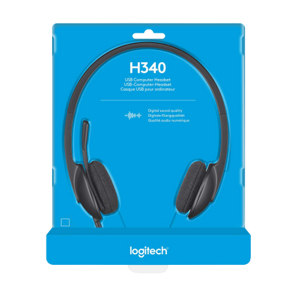Logitech H340 USB Headset – Comfortable, Noise-Canceling, and High-Quality Audio for Work and Play