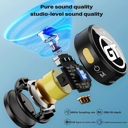 GT X1 Pro Noise-Cancelling Wireless Microphone for  iPhone/Android/Camera/USB-C Makes Your Voice Deep – Lavalier Mic Perfect for youtubers, Vlogging, Interviews, Podcasts & Content Creation