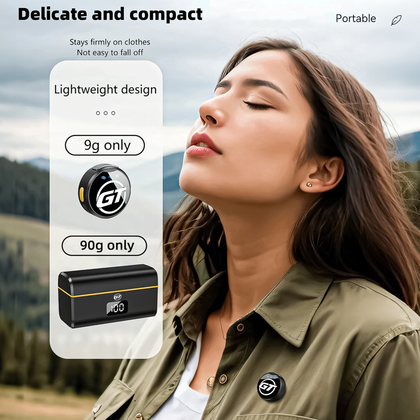 GT X1 Pro Noise-Cancelling Wireless Microphone for  iPhone/Android/Camera/USB-C Makes Your Voice Deep – Lavalier Mic Perfect for youtubers, Vlogging, Interviews, Podcasts & Content Creation