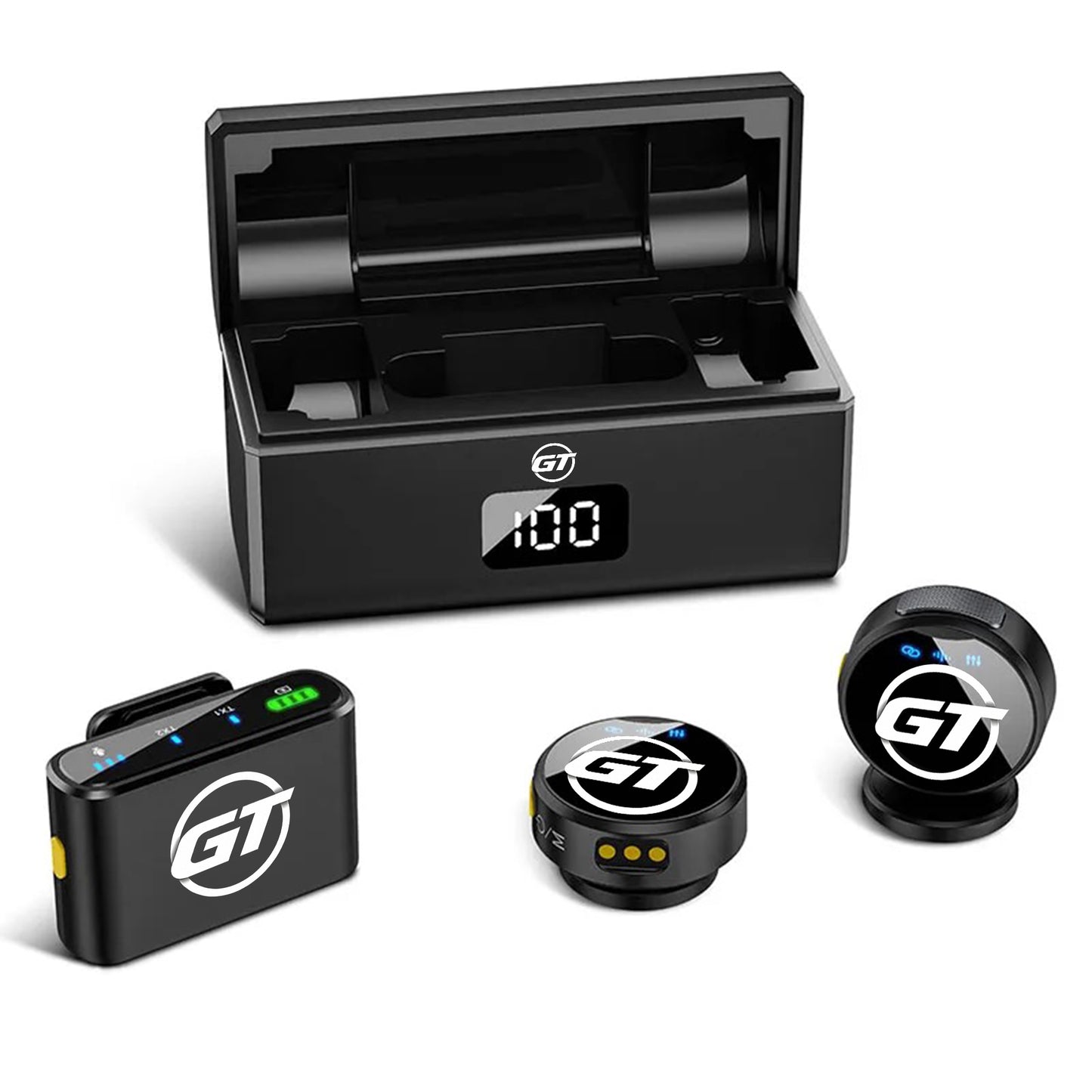 GT X1 Pro Noise-Cancelling Wireless Microphone for  iPhone/Android/Camera/USB-C Makes Your Voice Deep – Lavalier Mic Perfect for youtubers, Vlogging, Interviews, Podcasts & Content Creation